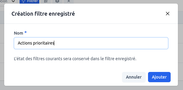 Création d'un filtre