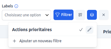 Utilisation des filtres enregistrés