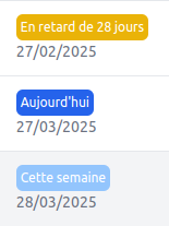 Visualisation de la date de rappel dans les listes